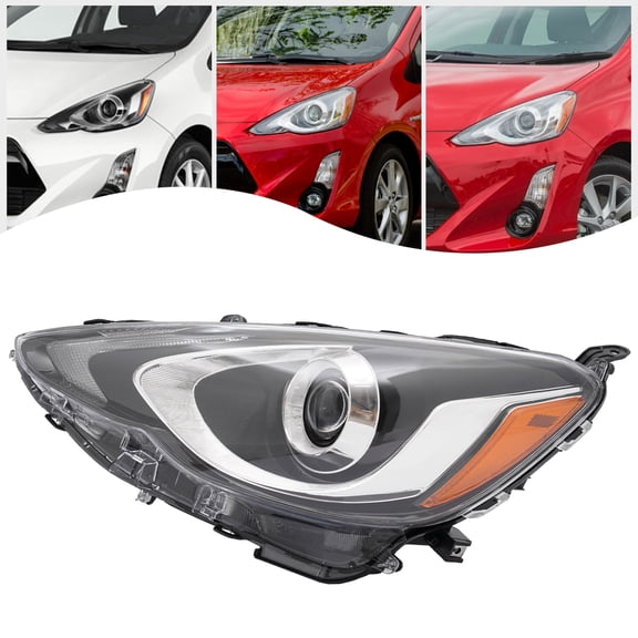 Fichiouy Headlight for 2015-2017 Toyota Prius C Driver Halogen Clear Lens