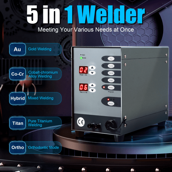 Fichiouy Jewelry Welder Pulse Argon Arc Jewelry Welder Automatic Spot Welding Machine for Glasses Repair Metal Toys 110v 60HZ