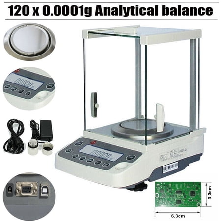 Fichiouy Lab Digital Analytical Balance Jewelry Scale Analytical Scale 0.1mg/120g Accuracy Precise Digital Scale for Lab Jewelry Store Chemical Plant