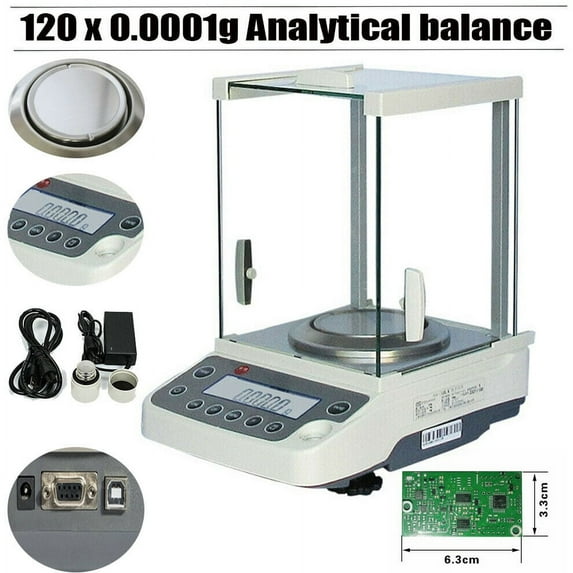 Fichiouy Lab Digital Analytical Balance Jewelry Scale Analytical Scale 0.1mg/120g Accuracy Precise Digital Scale for Lab Jewelry Store Chemical Plant