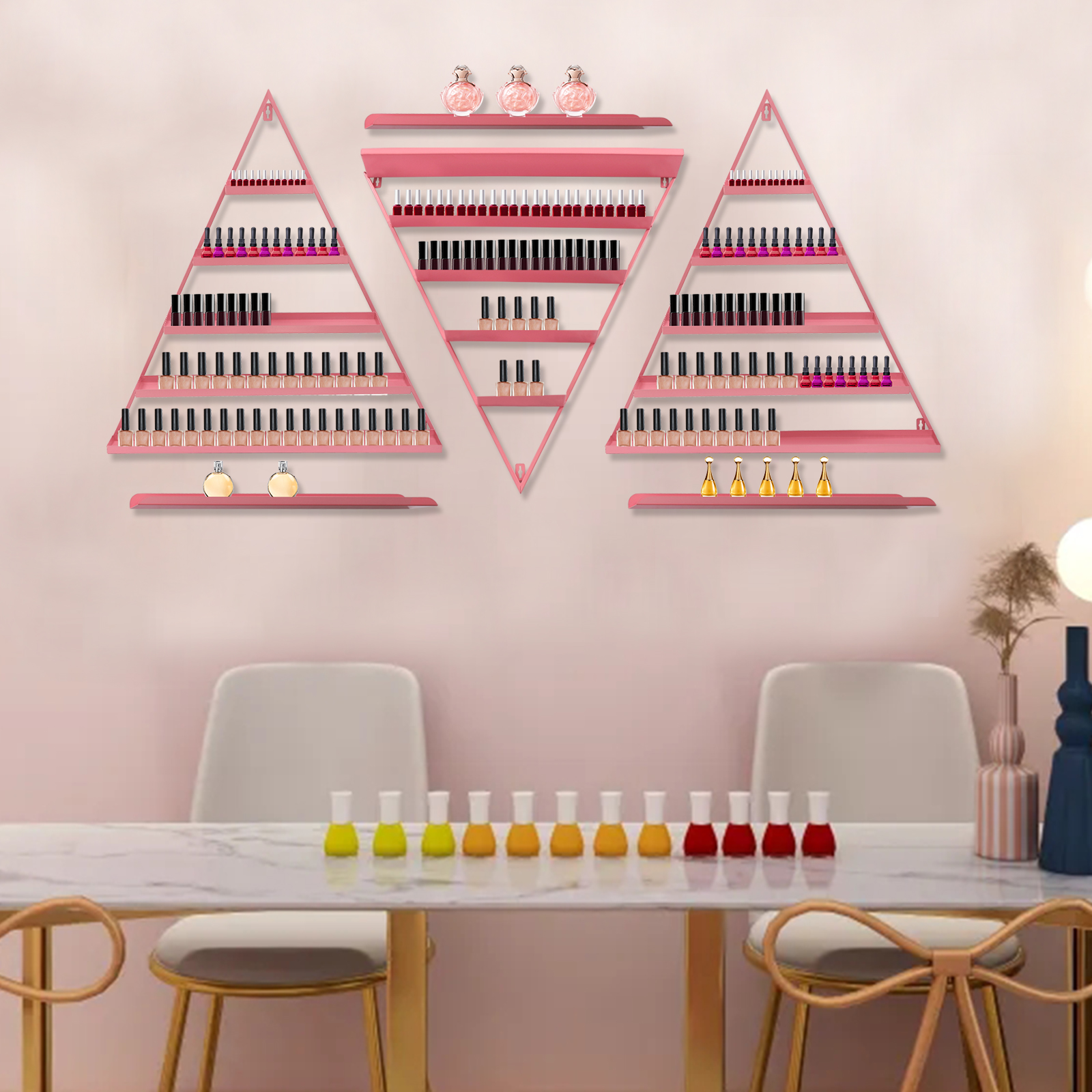 Fichiouy Metal WallMounted Nail Polish Storage Racks 5 Tiers