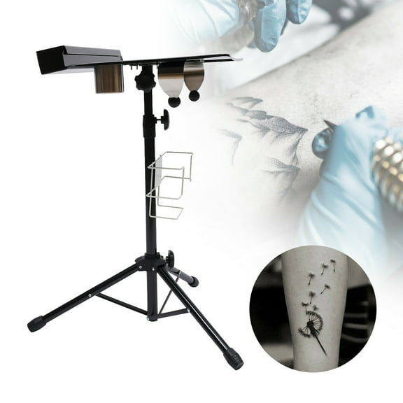Fichiouy Mobile Workstation Portable Tattoo Workbench Detachable Tattoo Adjustable Stand 61-107cm