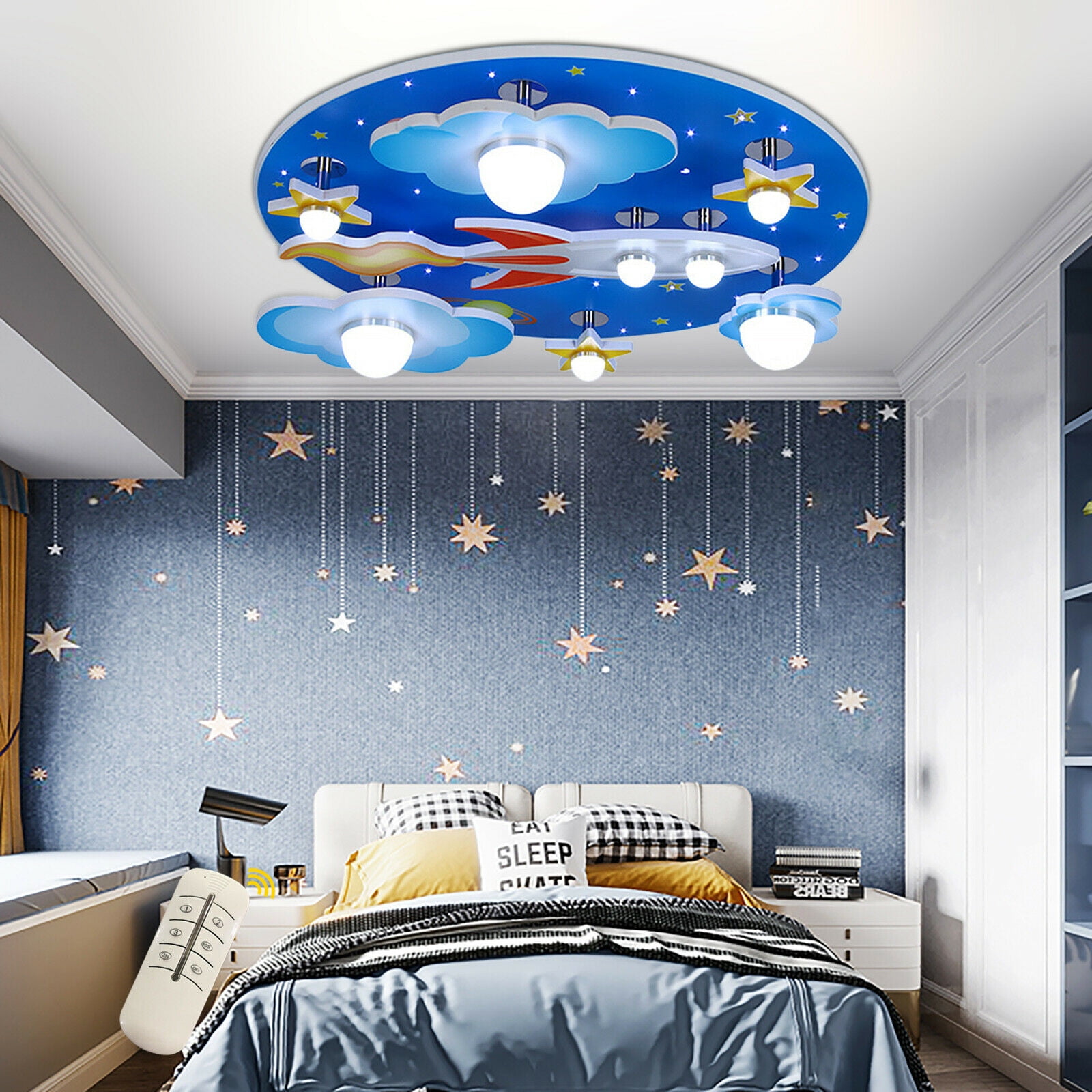 Cartoon Rocket LED Ceiling Light for Kids Bedroom Zambia Ubuy