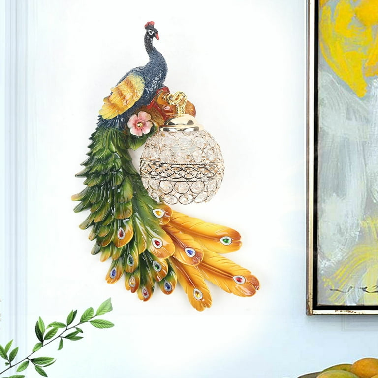 Fichiouy Modern Colorful Pea co ck Shape Wall Lamp Living Room Wall Sconce Decorative Light Walmart