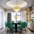 thumbnail image 1 of Fichiouy Modern K9 Crystal LED Ceiling Light 4 Layer Pendant Lamp Chandelier Fixture Gold, 1 of 10