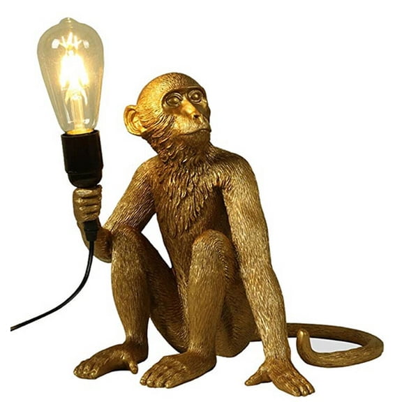 Fichiouy Monkey Lighting Fixture Modern Sitting Monkey Sculpture For Bedroom,Office