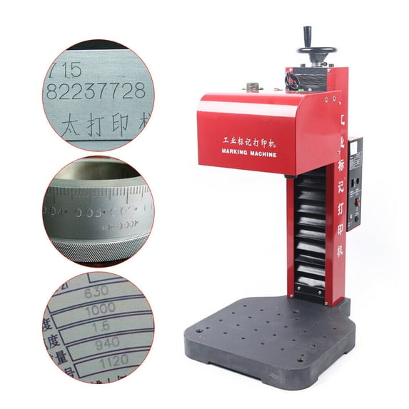 Fichiouy Pneumatic Marking Machine Nameplate Dot Peen Metal Engraving Marker 120x80mm 110V