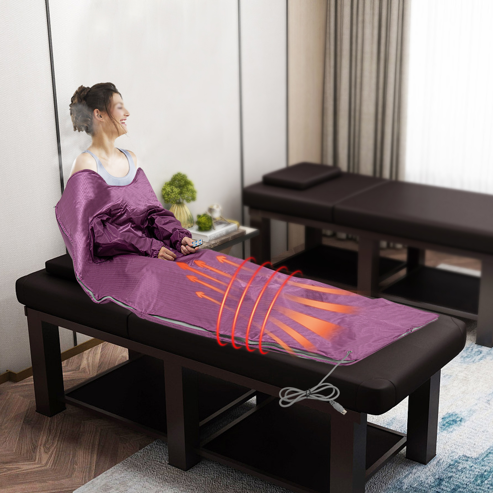 Fichiouy Sauna Blankets Portable Personal Sauna with Zipper and Remote