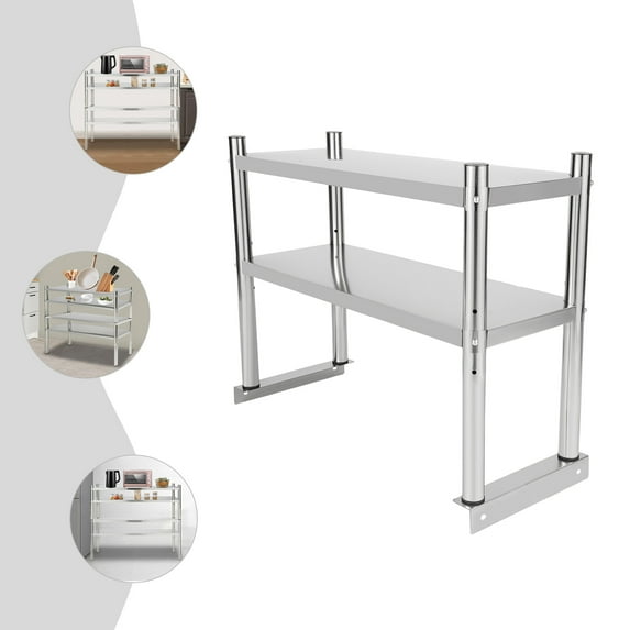 Fichiouy Stainless Steel Shelves Kitchen Storage Shelves Garage Shelving Units