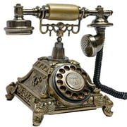 Fichiouy Vintage Handset Telephone Antique Rotary Dial Phone European Style