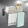 thumbnail image 1 of Fichiouy Wall-Mounted Drying Rack Stainless Steel Folding Clothes Towel Storage Holder, 1 of 10