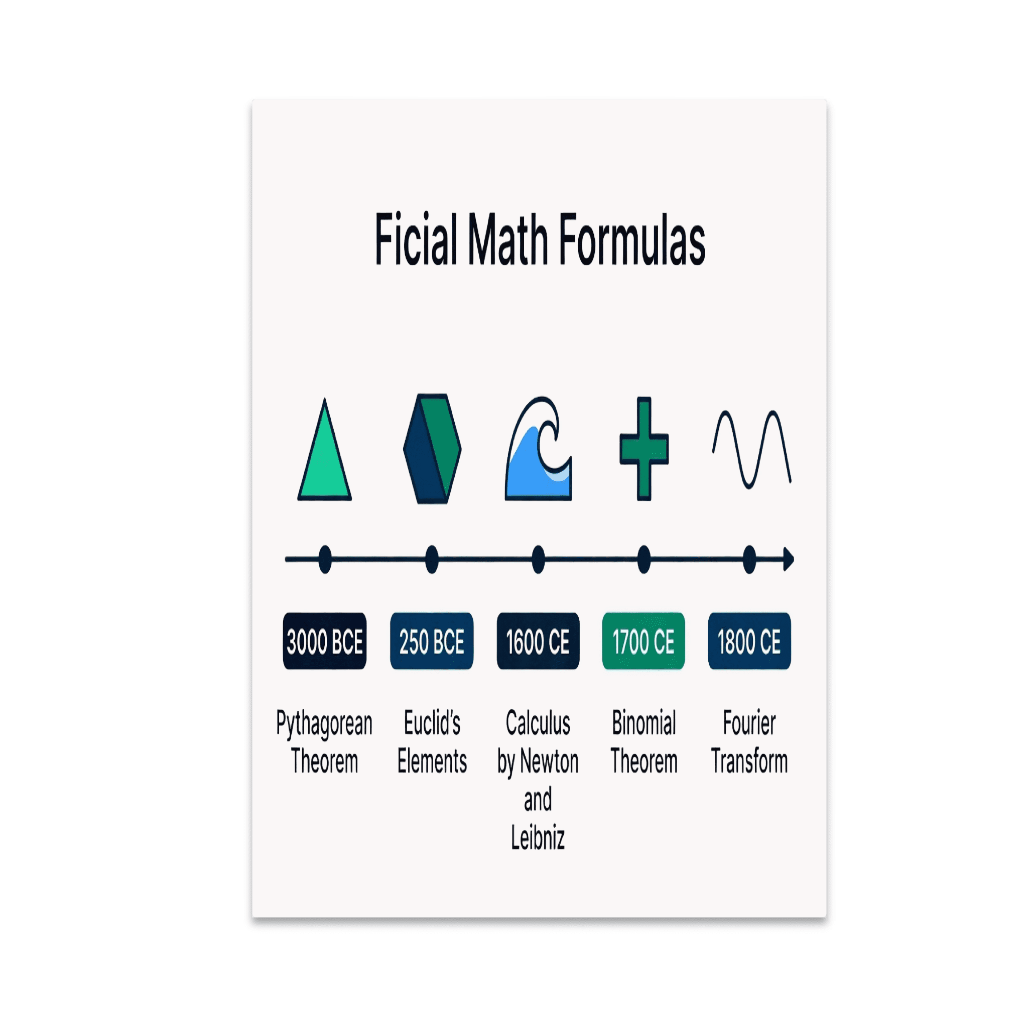 Ficial Math Formulas Timeline Infographic - Math Enthusiast - 13x19 ...
