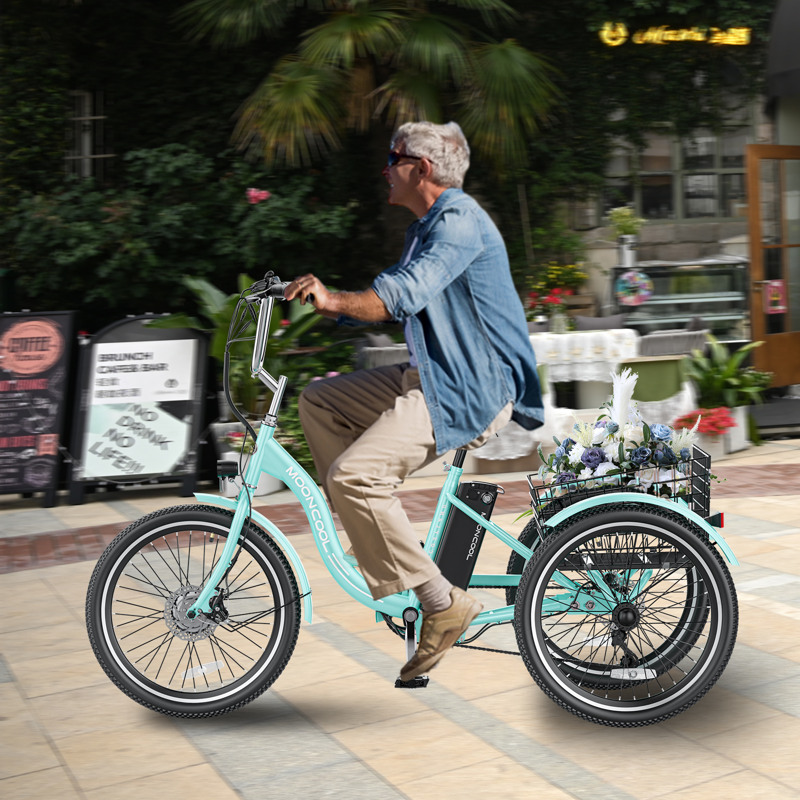 Ficisog 26" Adult Electric Tricycles, 350W 7Speed & 4 Adjustable