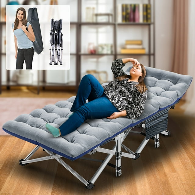 Ficisog Adults Folding Camping Cots, 900lbs Double Layer Oxford Heavy