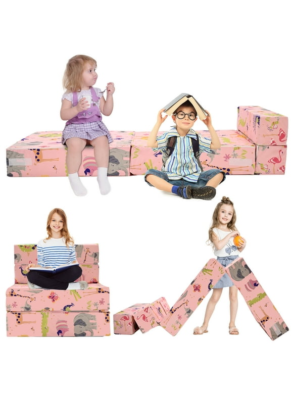 Ficisog Folding Sofa Bed Floor Mattress for Kids, 3in1 Folding Mattress Kid Fold Up Sofa Futon Folding Chair Bed, Child Foldable Mattress Floor Bed Folding Couch Trifold Mattress for Playroom