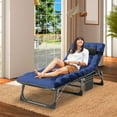 thumbnail image 1 of Ficisog Outdoor Folding Bed for Adults, Trifold Bed Includes Mattress, Navy&Gray, 1 of 13