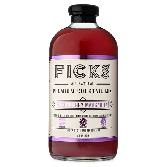 Ficks Margarita Blackberry Cocktail Mixer, 6-Pack, 32 fl oz