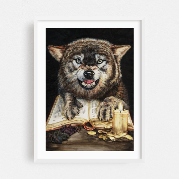 Fiction In The Flesh - Painting Fantasy Surrealism Mystical White Framed Wall Art Print 5 x 7 inches