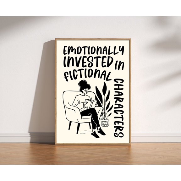 Fictional Characters Book Lover Library Poster Unframed Paper Print