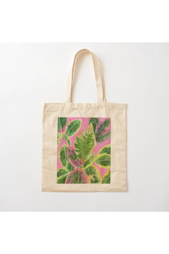 Ficus Ruby Canvas Tote Bags, Reusable Shopping Bag