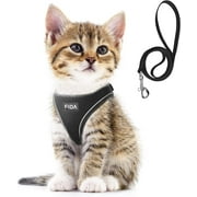 Fida Cat Harness and Leash Set for Walking Kitten and Puppy, Escape Proof Kitten Harness with Breathable Lightweight Soft Mesh, Adjustable Reflective Step-in Design for Kitten and Puppy.(XXXS, Black)