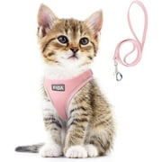 Fida Comfy Dog Harness with Leash, Cat Vest Harness Escape Proof, Breathable Lightweight Soft Mesh, Adjustable Reflective Step-in Harness for Puppy Toy Breeds & Extra-Small Pet (XXS, Pink)