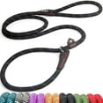 thumbnail image 1 of Fida Durable Slip Lead Dog Leash, 6 FT x 1/2" Heavy Duty Dog Loop Leash, Comfortable Strong Rope Slip Leash for Large, Medium Dogs, No Pull Pet Training Leash with Highly Reflective, Black, 1 of 6
