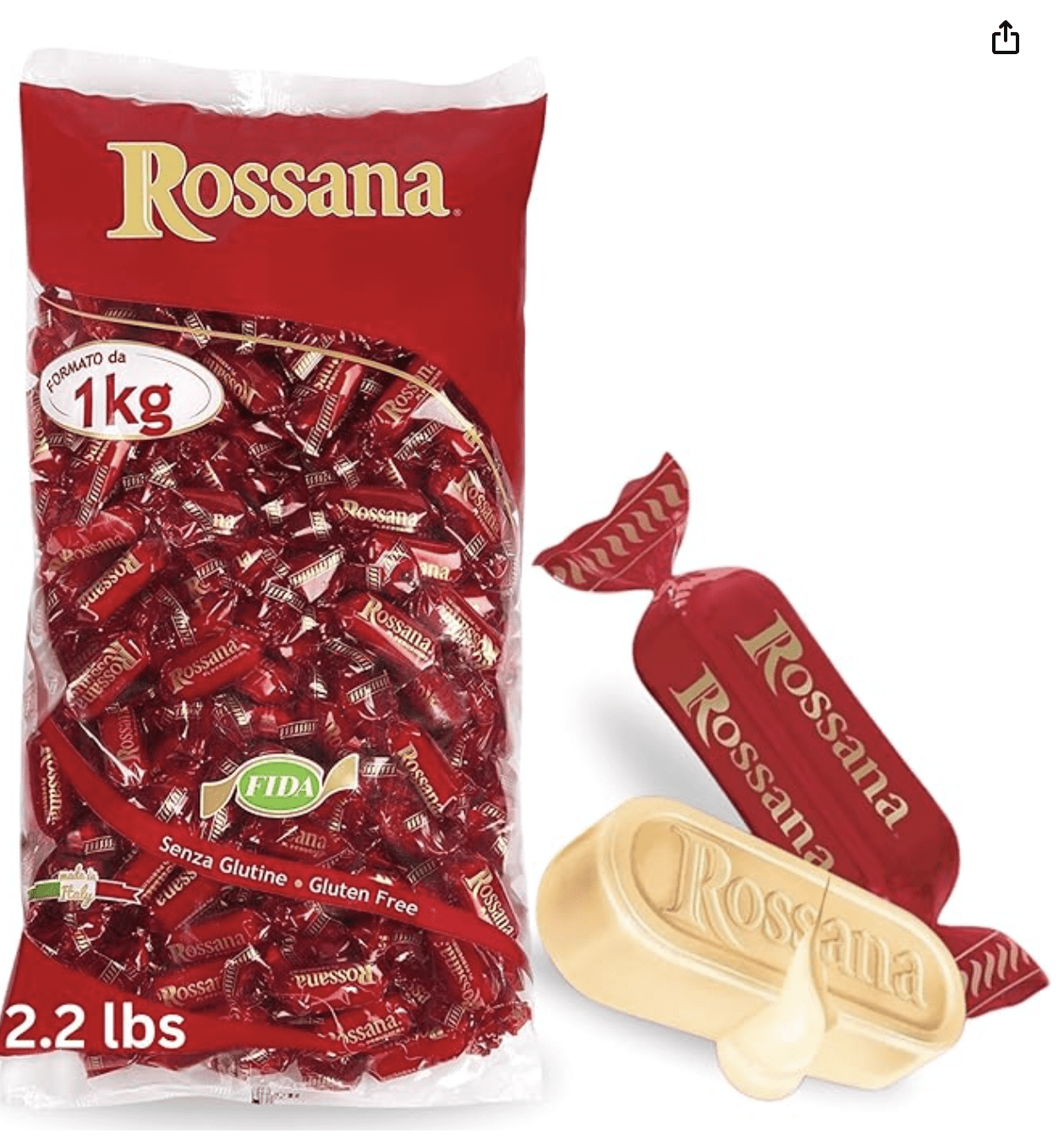 Fida Italian Hard Candy Rossana Bulk, 2.2lbs