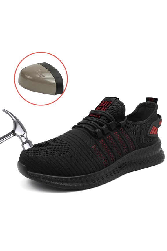 Steel Toe Shoes for Men and Women Comfortable Lightweight Work Safety Shoes Puncture Proof Slip Resistant Indestructible Sneakers Construction Work Utility