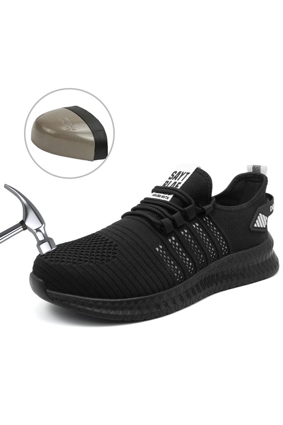 Steel Toe Shoes for Men and Women Comfortable Lightweight Work Safety Shoes Puncture Proof Slip Resistant Indestructible Sneakers Construction Work Utility