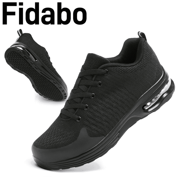 Fidabo Steel Toe Shoes for Men Women Lightweight Comfortable Slip Resistant Safety Work Sneakers Cushion Puncture Proof Shoes Indestructible Shoe for Industry Construction Warehouse