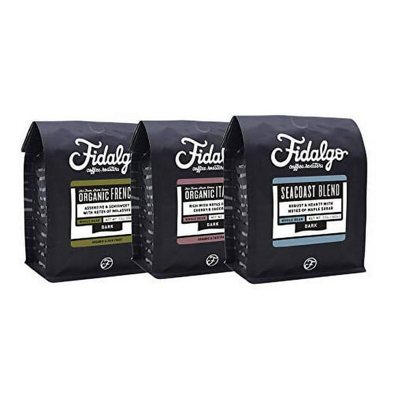 Fidalgo Coffee Value Pack #2 Dark Roasts,12-oz Whole Bean, 3 pack