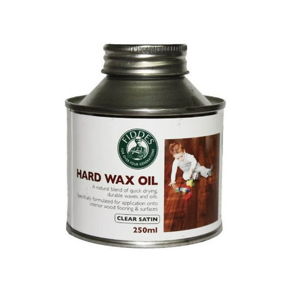 Fiddes Hard Wax Oil Clear Satin 250ml - Durable Natural Wood Floor & Furniture Seal
