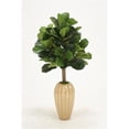thumbnail image 1 of Fiddle Leaf Fig Floor Plant in Milu Brown Fluted Ceramic Vase, 1 of 1