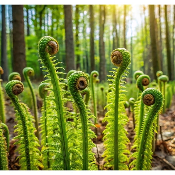 Fiddlehead Fern Plant Rootstock Easy to Grow Hardy Perennial Ferns 5 Roots