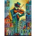 thumbnail image 1 of Fiddler On The Roof Folk Art Watercolour Painting Unframed Wall Art Print Poster Home Decor Premium, 1 of 4