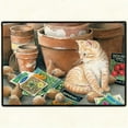 thumbnail image 1 of Fiddler's Elbow 18" x 27" Rectangle Doormat-Nelson the Cat & Flower Pots, 1 of 3