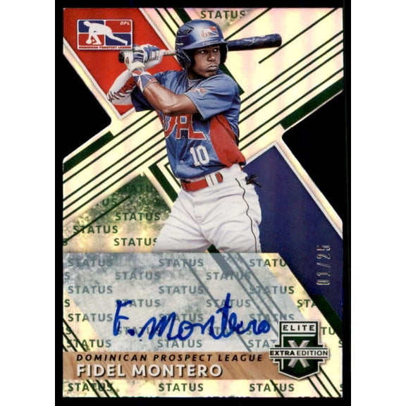 Fidel Montero Rookie 2019 Elite Extra Edition Autograph Status Die Cut Red #188
