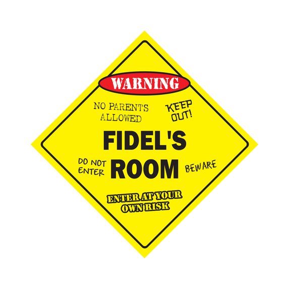 Fidel's Room Sign Crossing Zone Xing | Indoor/Outdoor | 20" Tall kids bedroom decor door children's name boy girl