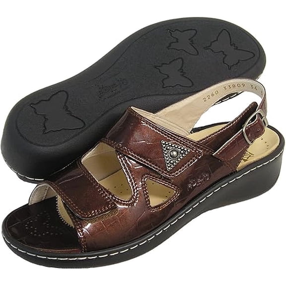 Fidelio Women's Hallux Fabia Bunion Relief Adjustable Croco Sandal 33809 (Brown/Kastanie) (EU 40 M) US 10.5