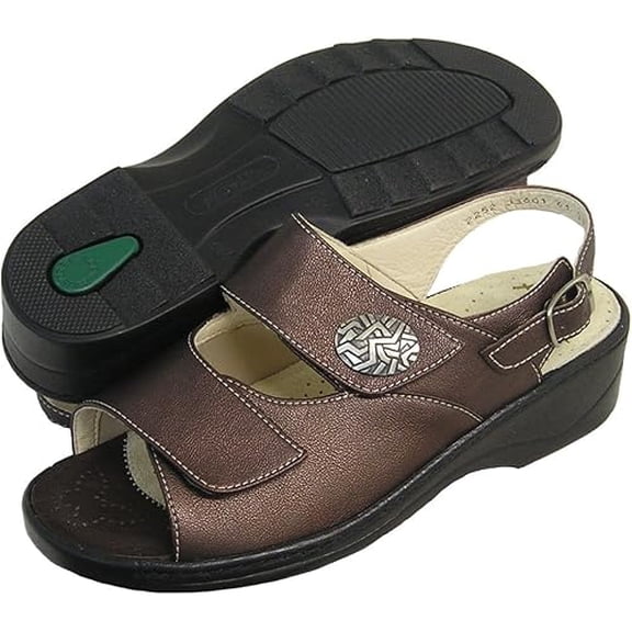 Fidelio Women's Hallux Fabia Bunion Relief Adjustable Sandal 33601 (Marrone) Wide Width (35 M) US 4-4.5