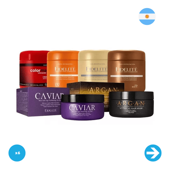 Fidelite Kit 6 Assorted Hair Masks Argan Caviar