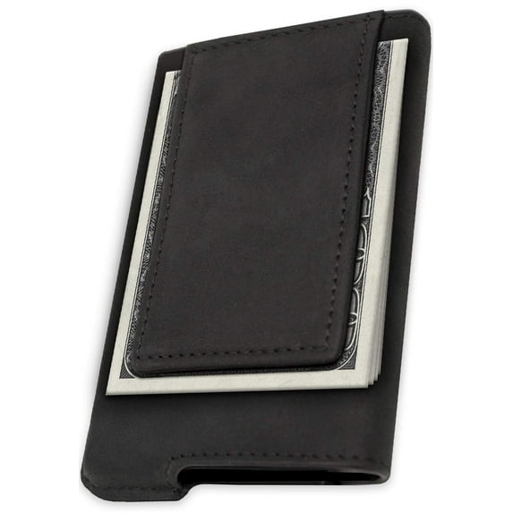Fidelo Minimalist Wallet for Men - Slim Credit Card Holder RFID Mens Wallets - LEATHER