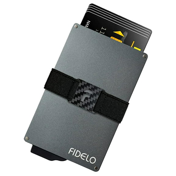 Fidelo Minimalist Wallet for Men - Slim Credit Card Holder RFID Mens