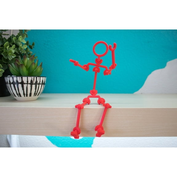 Clever Contraption Flexible Fidget Stick Figures – 8" Tall Articulating Novelty Toys | Set of Poseable Stress Relievers