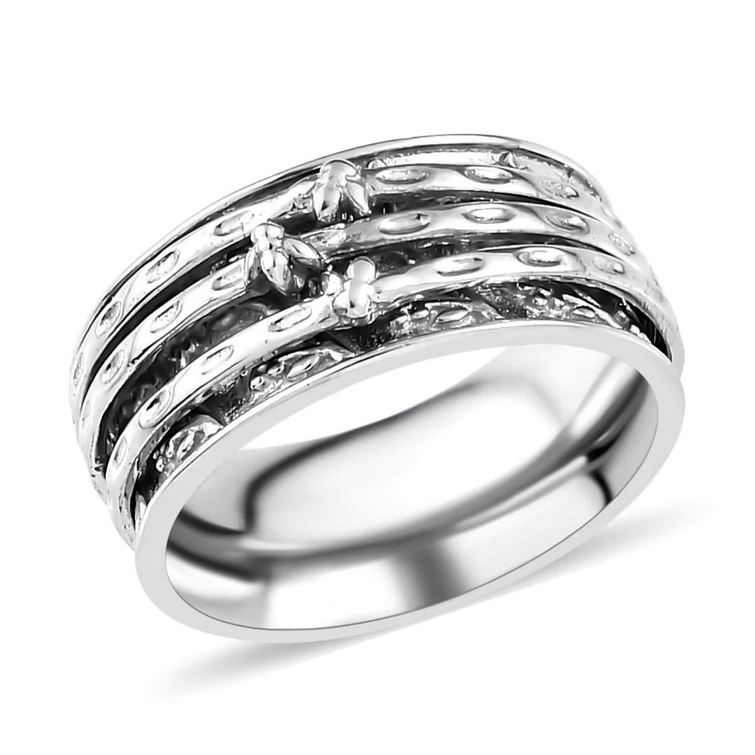 Shop LC 925 Sterling Silver Spinner Ring for Women | Fidget Anxiety ...