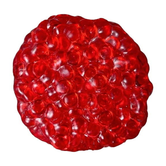 Fidget Ball, Sensory Ball, 3 in Round, Red Translucent, Squeeze Balls for Stress Relief, Stretchy Fidget Decor, 1 Pc
