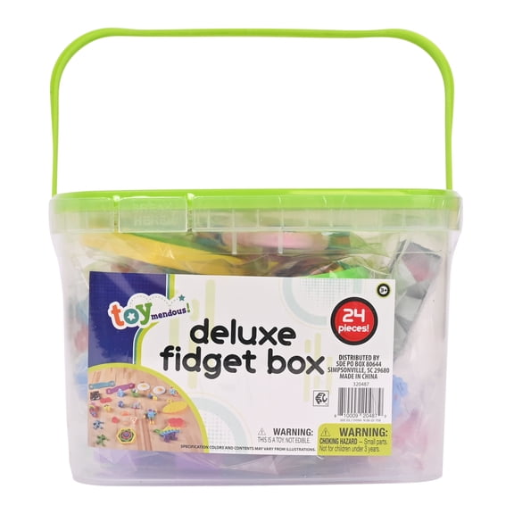Fidget Box - 24 Sensory Toys with Storage Container, Stress Relief for Kids and Adults - Giggle Zone