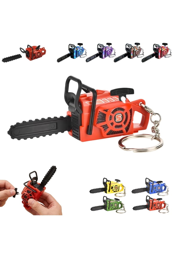 Fidget Chainsaw Keychain, Mini Chainsaw Keychain, Adjustable and Detachable for Woodworking Fans