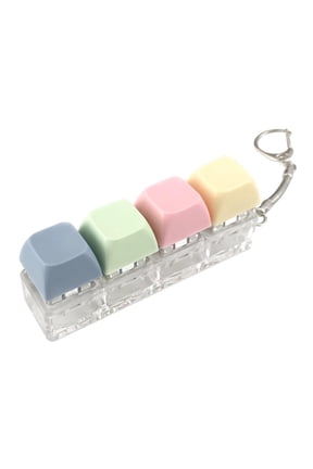 Fidget Clicker Toy, Macaron 4 Keys, Stress Relief Keychain Toy For Adults Anxiety Relief, 1 Pack